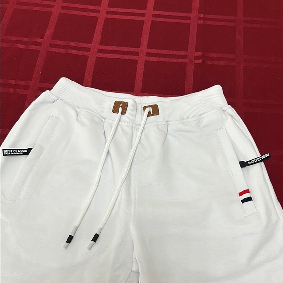 White Drawstring Shorts - Picture 2 of 9